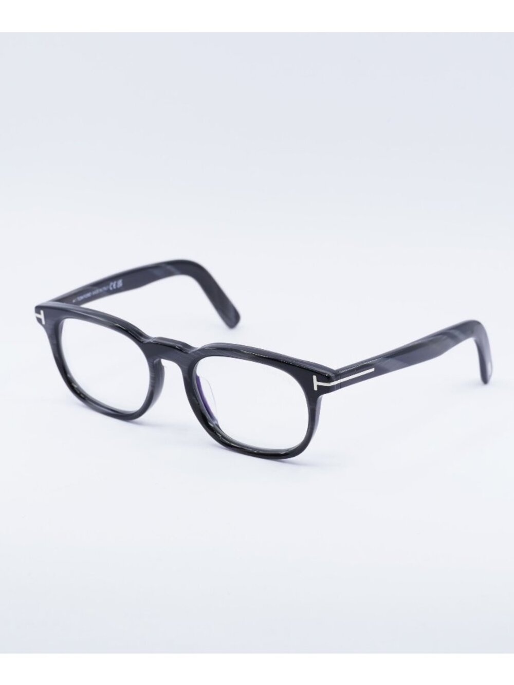 Tom Ford FT5930-D-B 063 Eyeglasses Black Horn 52mm Square Frame, Blue Light Bloc